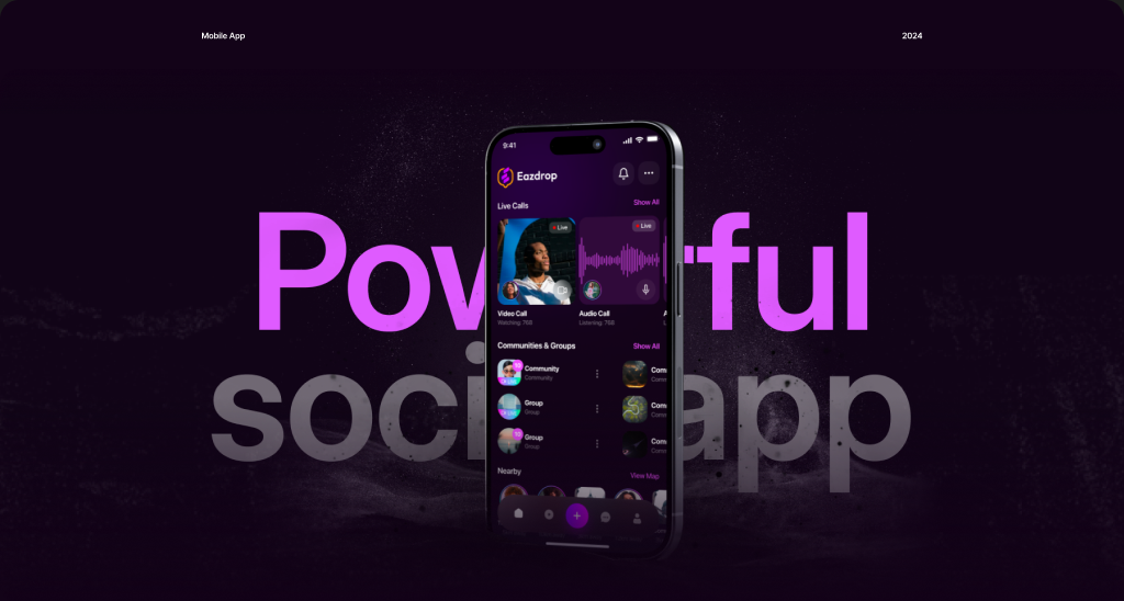 Eazdrop live social mobile app UX UI design case study