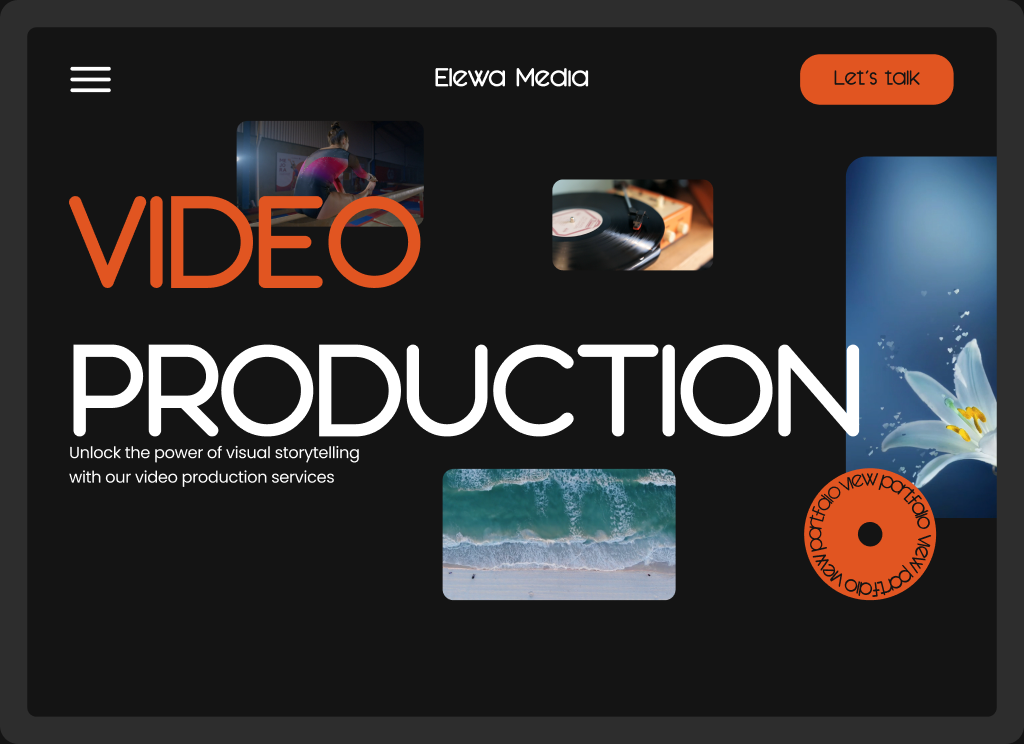 Elewa Media video production website UX UI design case study