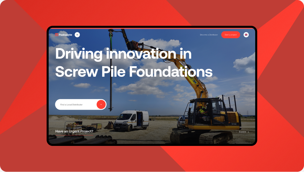 Paalupiste screw pile foundations website redesign UX UI case study